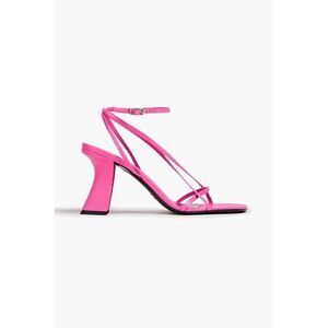 BY FAR Pink Kersti Textured-Leather Sandals